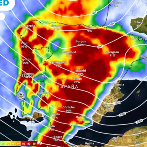 La borrasca Oriana releva a Nils este viernes y pone en alerta a España por lluvias, vientos huracanados y un fuerte desplome térmico