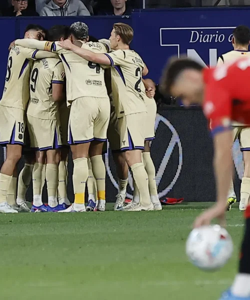 Lewandowski y Ferrán se visten de héroes para ganar a Osasuna y el Barça espera un pinchazo del Madrid para cantar el alirón