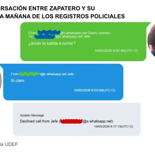 La última conversación entre Zapatero y Gertrudis 14 minutos antes del registro a su despacho: «¿Anulo la salida a correr?»
