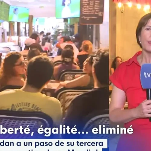 El rótulo con el que TVE ironiza sobre la derrota de Francia ante España: «Liberté, egalité… eliminé»
