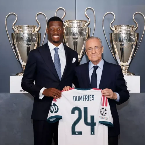Dumfries, en su presentación: «Jugar en el Real Madrid es una gran responsabilidad»
