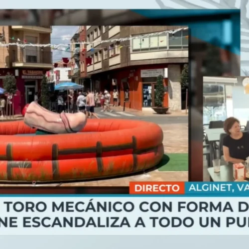 Un toro mecánico con forma de pene crea controversia en las fiestas de Alginet: «Por aquí pasan niños»