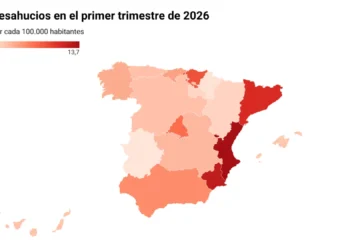 El mapa de los desahucios en España: casi 45 lanzamientos al día y la mayoría por alquiler